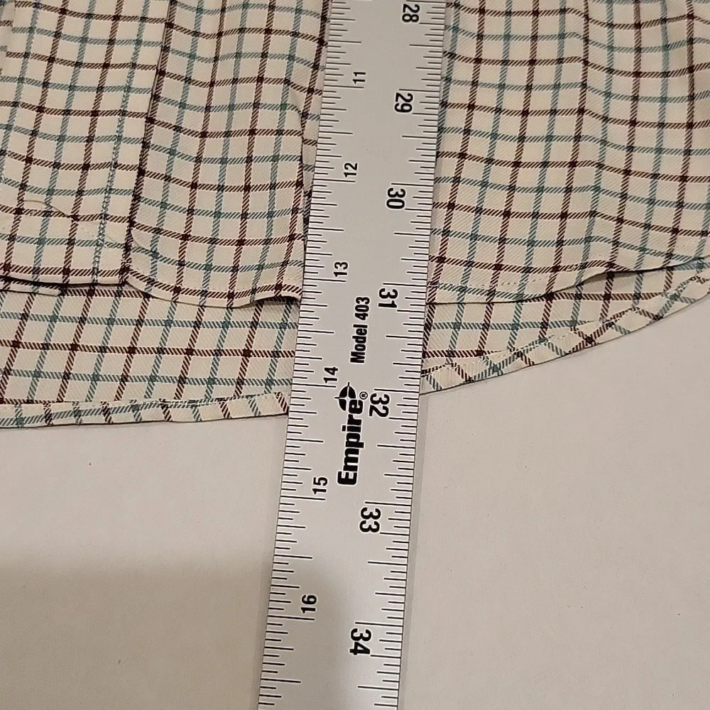 Polo Ralph Lauren Classic Fit Button Down Shirt, Cream with Brown/Green Strip, L